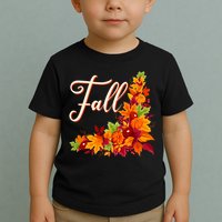 Autumn Fall Leaves Corner Design Toddler T-Shirt