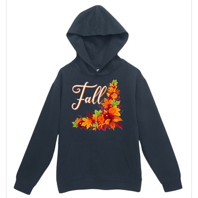 Autumn Fall Leaves Corner Design Urban Pullover Hoodie