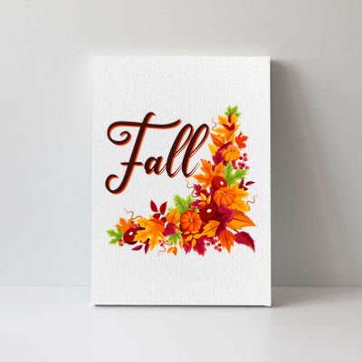 Autumn Fall Leaves Corner Design Canvas