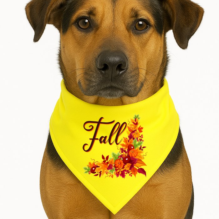 Autumn Fall Leaves Corner Design USA-Made Doggie Bandana