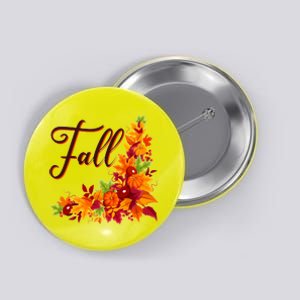 Autumn Fall Leaves Corner Design Button