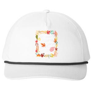 Autumn Fall Motto Snapback Five-Panel Rope Hat