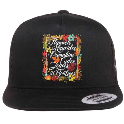 Autumn Fall Motto Flatbill Hat