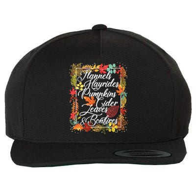 Autumn Fall Motto Wool Snapback Cap