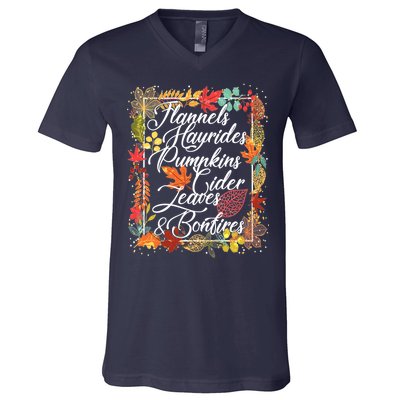 Autumn Fall Motto V-Neck T-Shirt