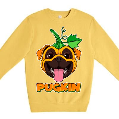 Autumn Halloween Pugkin Premium Crewneck Sweatshirt