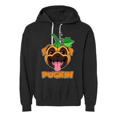 Autumn Halloween Pugkin Garment-Dyed Fleece Hoodie