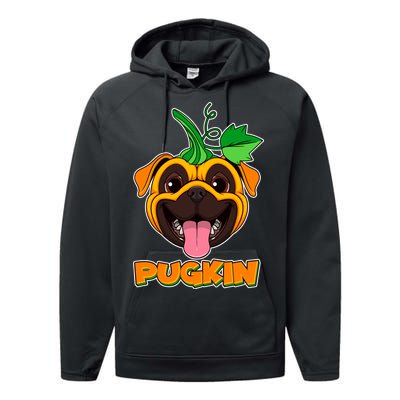 Autumn Halloween Pugkin Performance Fleece Hoodie