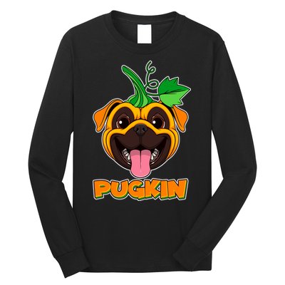 Autumn Halloween Pugkin Long Sleeve Shirt