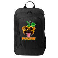 Autumn Halloween Pugkin City Backpack