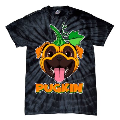 Autumn Halloween Pugkin Tie-Dye T-Shirt