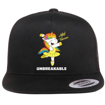 Adhd Unicorn Unbreakable Adhd Warrior Awareness Gift Flatbill Hat