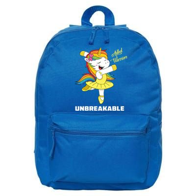 Adhd Unicorn Unbreakable Adhd Warrior Awareness Gift 16 in Basic Backpack