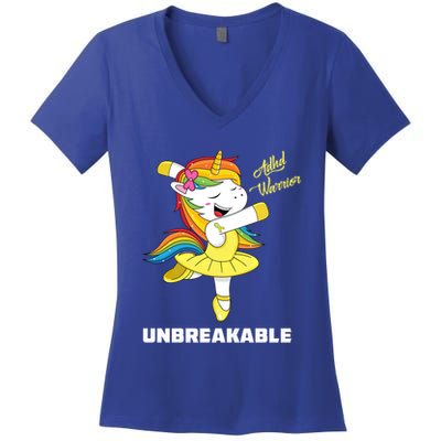 Adhd Unicorn Unbreakable Adhd Warrior Awareness Gift Women's V-Neck T-Shirt