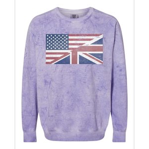 America Usa Uk Union Jack Flag United States Kingdom Britain Cute Gift Colorblast Crewneck Sweatshirt