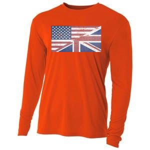 America Usa Uk Union Jack Flag United States Kingdom Britain Cute Gift Cooling Performance Long Sleeve Crew