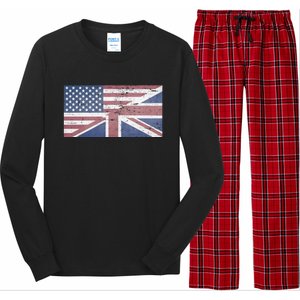 America Usa Uk Union Jack Flag United States Kingdom Britain Cute Gift Long Sleeve Pajama Set