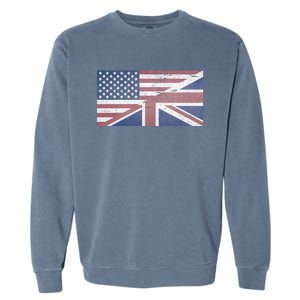 America Usa Uk Union Jack Flag United States Kingdom Britain Cute Gift Garment-Dyed Sweatshirt