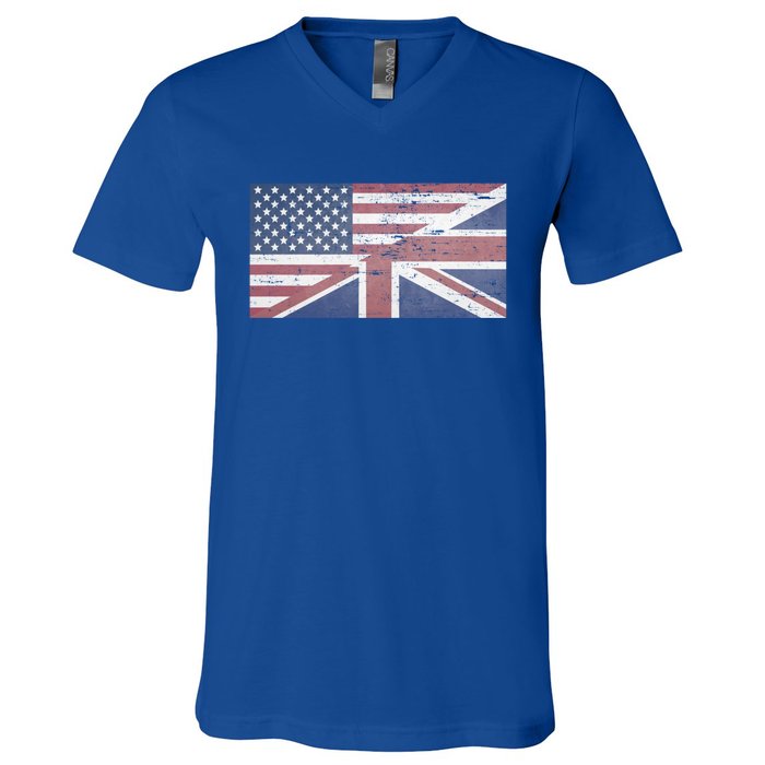 America Usa Uk Union Jack Flag United States Kingdom Britain Cute Gift V-Neck T-Shirt