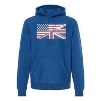 America Usa Uk Union Jack Flag United States Kingdom Britain Cute Gift Premium Hoodie