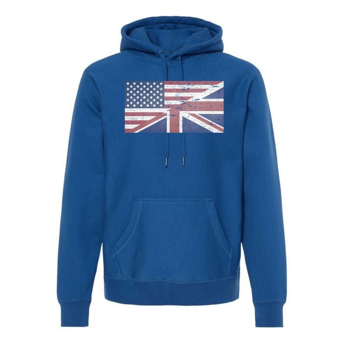 America Usa Uk Union Jack Flag United States Kingdom Britain Cute Gift Premium Hoodie