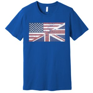 America Usa Uk Union Jack Flag United States Kingdom Britain Cute Gift Premium T-Shirt