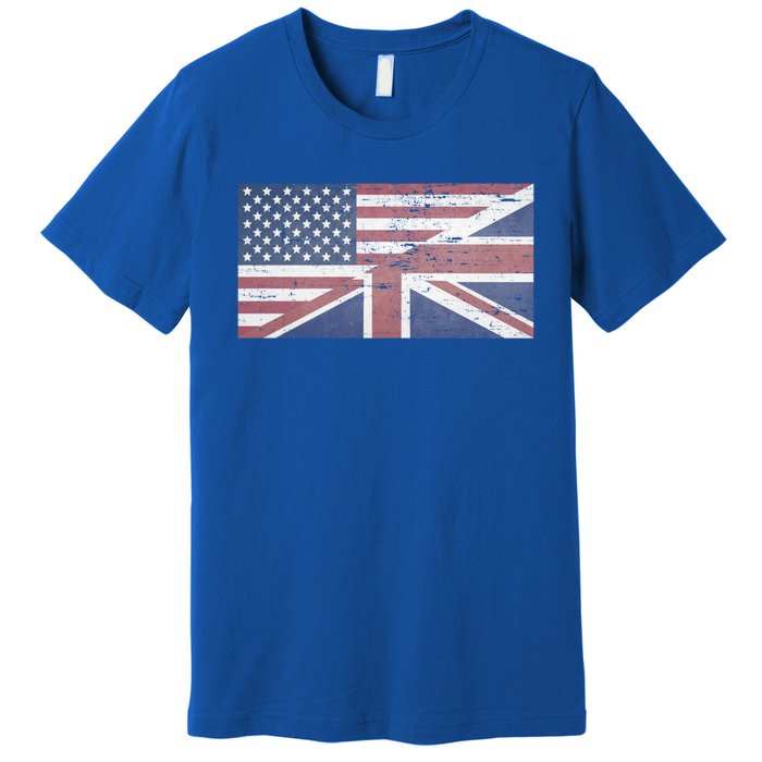 America Usa Uk Union Jack Flag United States Kingdom Britain Cute Gift Premium T-Shirt