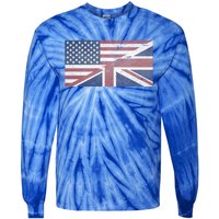 America Usa Uk Union Jack Flag United States Kingdom Britain Cute Gift Tie-Dye Long Sleeve Shirt