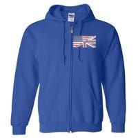 America Usa Uk Union Jack Flag United States Kingdom Britain Cute Gift Full Zip Hoodie