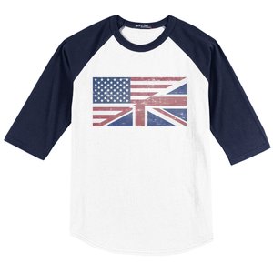 America Usa Uk Union Jack Flag United States Kingdom Britain Cute Gift Baseball Sleeve Shirt