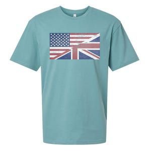 America Usa Uk Union Jack Flag United States Kingdom Britain Cute Gift Sueded Cloud Jersey T-Shirt