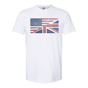 America Usa Uk Union Jack Flag United States Kingdom Britain Cute Gift Softstyle CVC T-Shirt