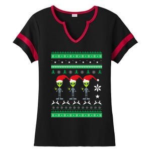 Alien UFO Ugly Christmas Sweater Funny Xmas  Ladies Halftime Notch Neck Tee