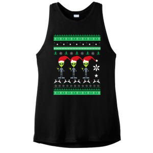 Alien UFO Ugly Christmas Sweater Funny Xmas  Ladies PosiCharge Tri-Blend Wicking Tank