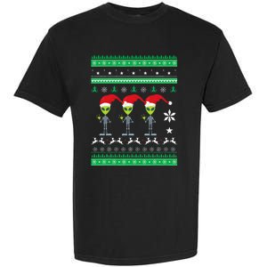 Alien UFO Ugly Christmas Sweater Funny Xmas  Garment-Dyed Heavyweight T-Shirt