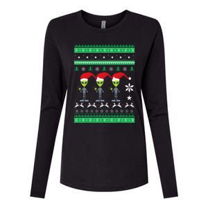 Alien UFO Ugly Christmas Sweater Funny Xmas  Womens Cotton Relaxed Long Sleeve T-Shirt