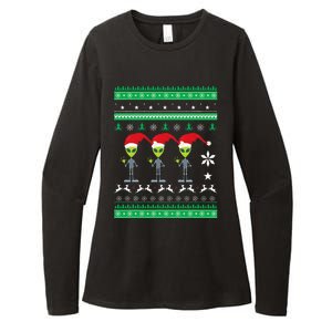 Alien UFO Ugly Christmas Sweater Funny Xmas  Womens CVC Long Sleeve Shirt