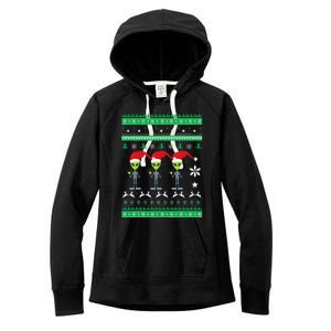 Alien UFO Ugly Christmas Sweater Funny Xmas  Women's Fleece Hoodie