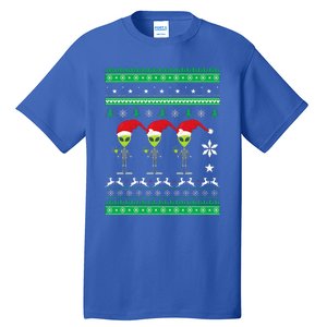 Alien UFO Ugly Christmas Sweater Funny Xmas  Tall T-Shirt