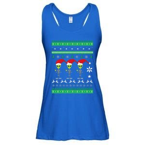 Alien UFO Ugly Christmas Sweater Funny Xmas  Ladies Essential Flowy Tank