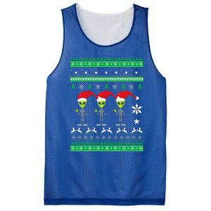 Alien UFO Ugly Christmas Sweater Funny Xmas  Mesh Reversible Basketball Jersey Tank