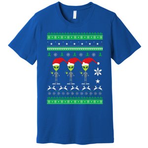 Alien UFO Ugly Christmas Sweater Funny Xmas  Premium T-Shirt