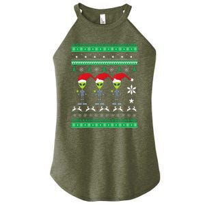 Alien UFO Ugly Christmas Sweater Funny Xmas  Women's Perfect Tri Rocker Tank