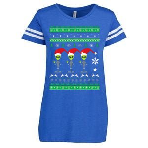 Alien UFO Ugly Christmas Sweater Funny Xmas  Enza Ladies Jersey Football T-Shirt