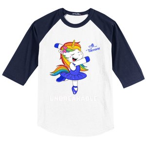 Als Unicorn Unbreakable Als Warrior Awareness Funny Gift Baseball Sleeve Shirt