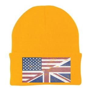 America Usa Uk Union Jack Flag United States Kingdom Britain Meaningful Gift Knit Cap Winter Beanie