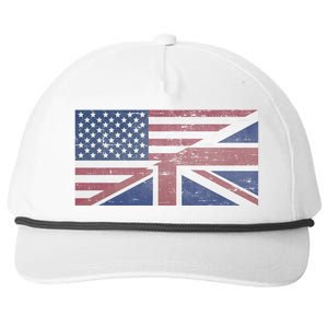 America Usa Uk Union Jack Flag United States Kingdom Britain Meaningful Gift Snapback Five-Panel Rope Hat