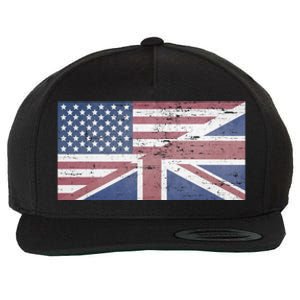 America Usa Uk Union Jack Flag United States Kingdom Britain Meaningful Gift Wool Snapback Cap