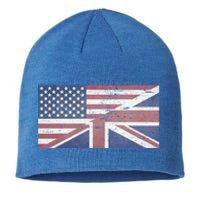 America Usa Uk Union Jack Flag United States Kingdom Britain Meaningful Gift Sustainable Beanie