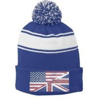 America Usa Uk Union Jack Flag United States Kingdom Britain Meaningful Gift Stripe Pom Pom Beanie